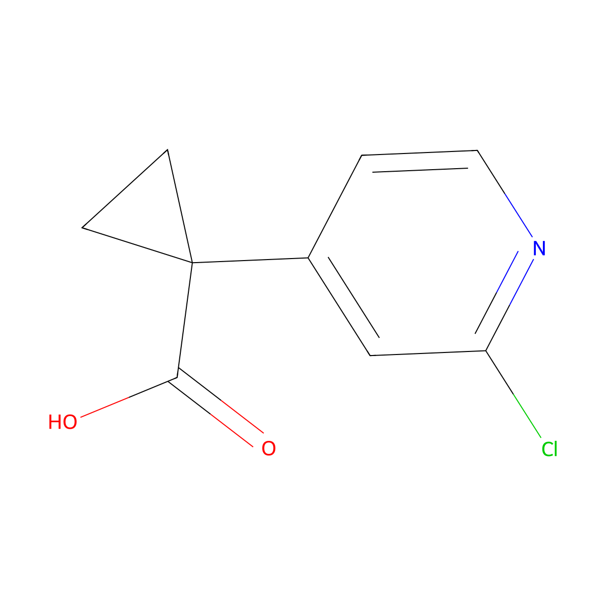 1-(2-Chloropyridin-4-yl)cyclopropane-1-carboxylic acid molecular structure, CAS 1060811-78-0