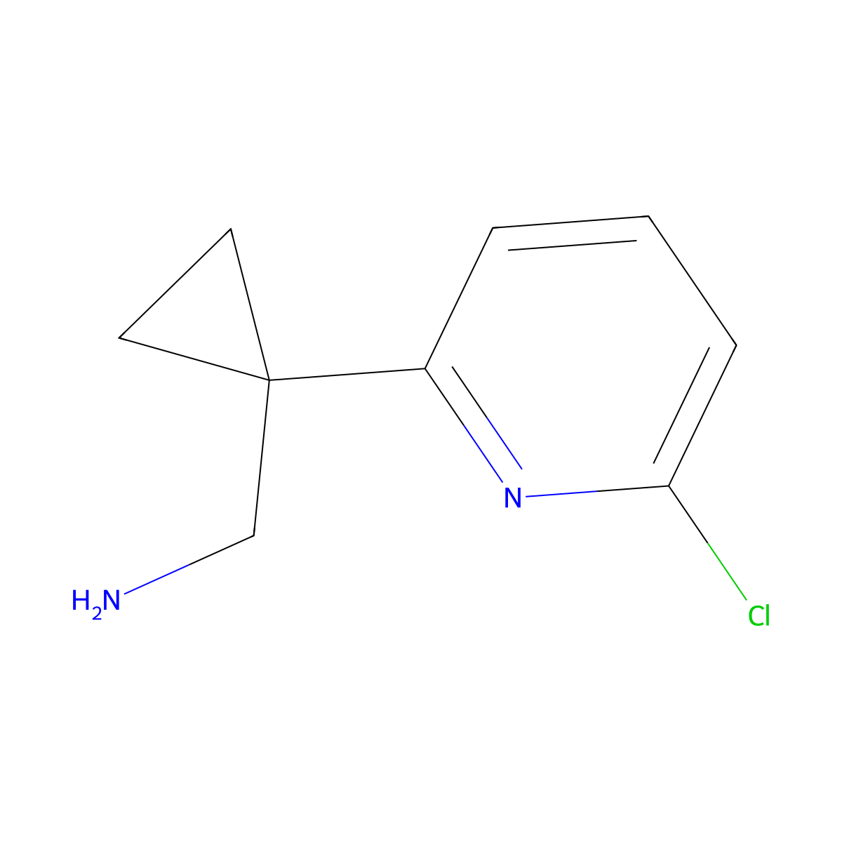 (1-(6-Chloropyridin-2-YL)cyclopropyl)methanamine molecular structure, CAS 1060811-83-7
