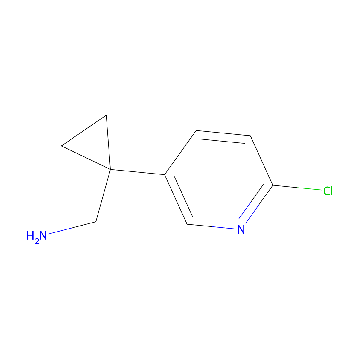 (1-(6-Chloropyridin-3-YL)cyclopropyl)methanamine molecular structure, CAS 1060811-84-8