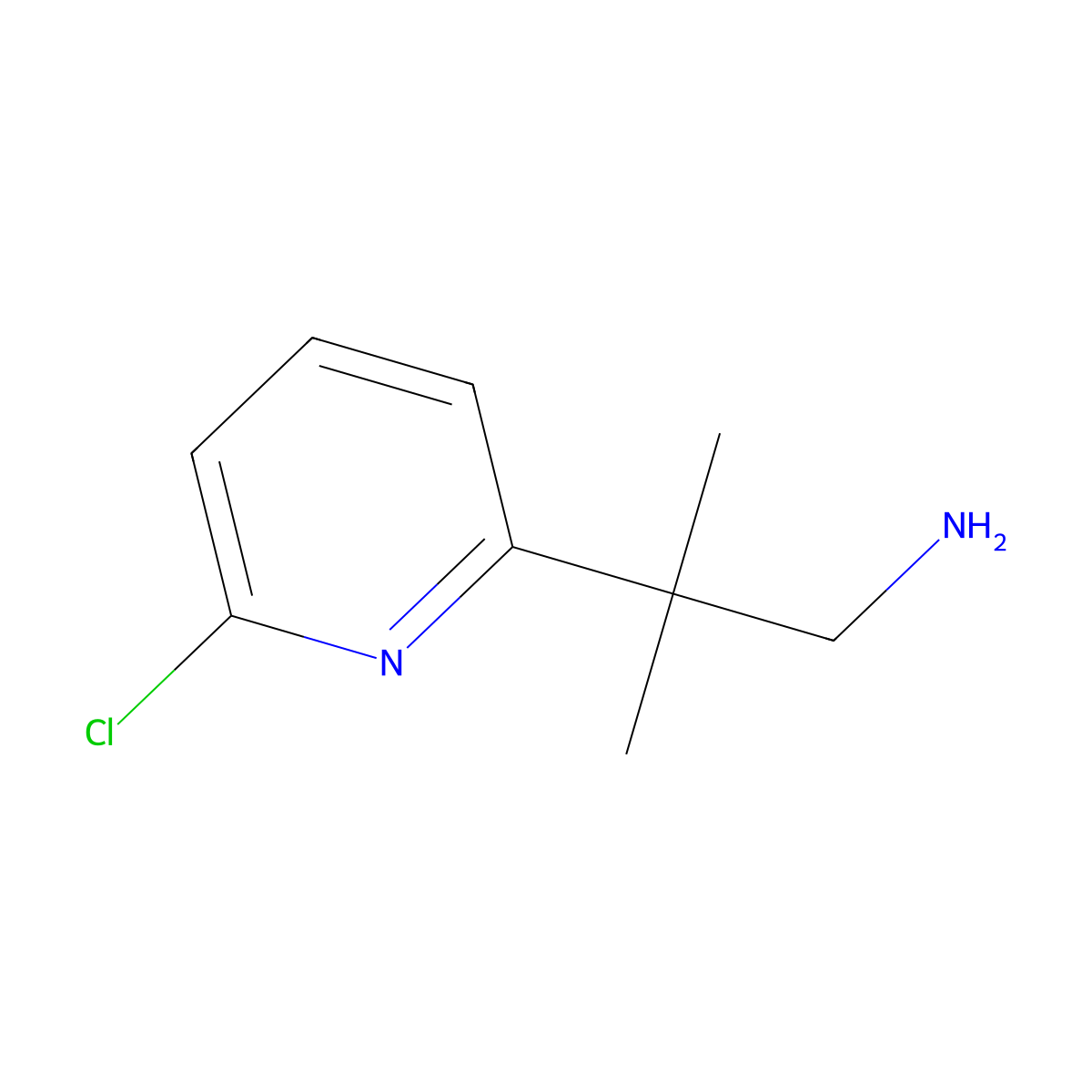 2-(6-Chloropyridin-2-YL)-2-methylpropan-1-amine molecular structure, CAS 1060812-03-4