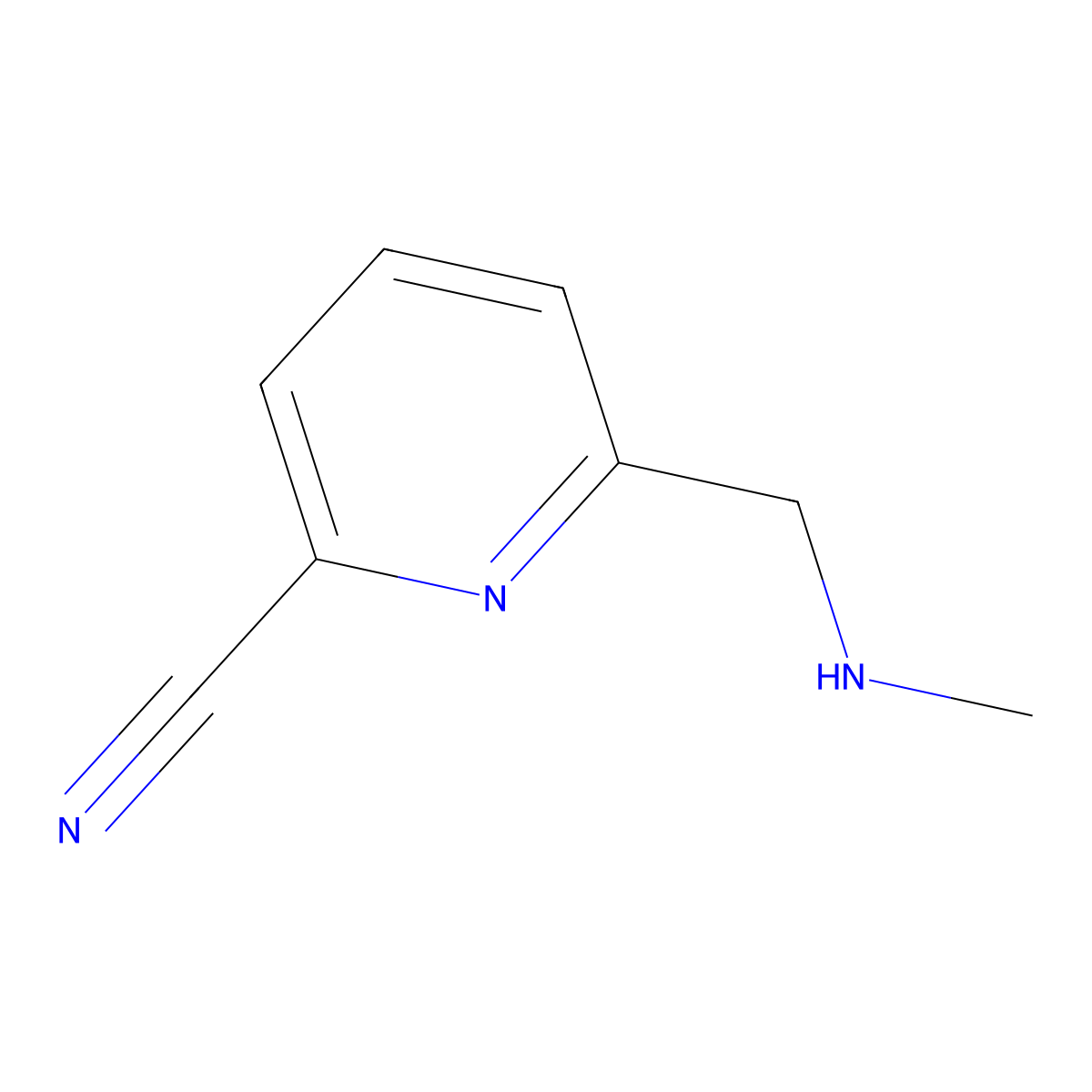 6-((Methylamino)methyl)picolinonitrile molecular structure, CAS 1060812-16-9