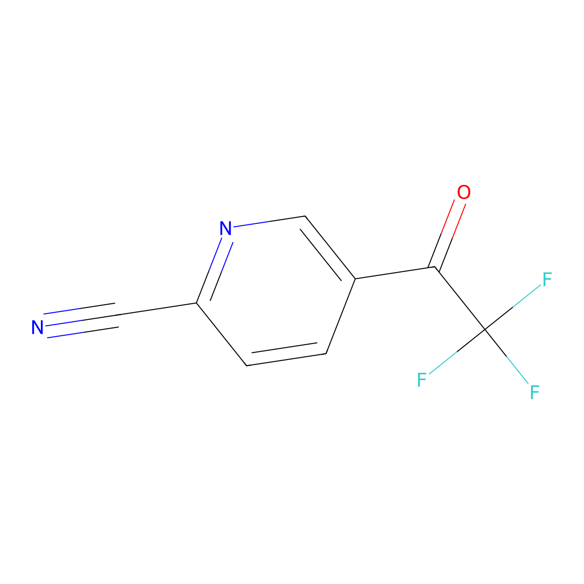 5-(2,2,2-Trifluoroacetyl)picolinonitrile molecular structure, CAS 1060812-25-0