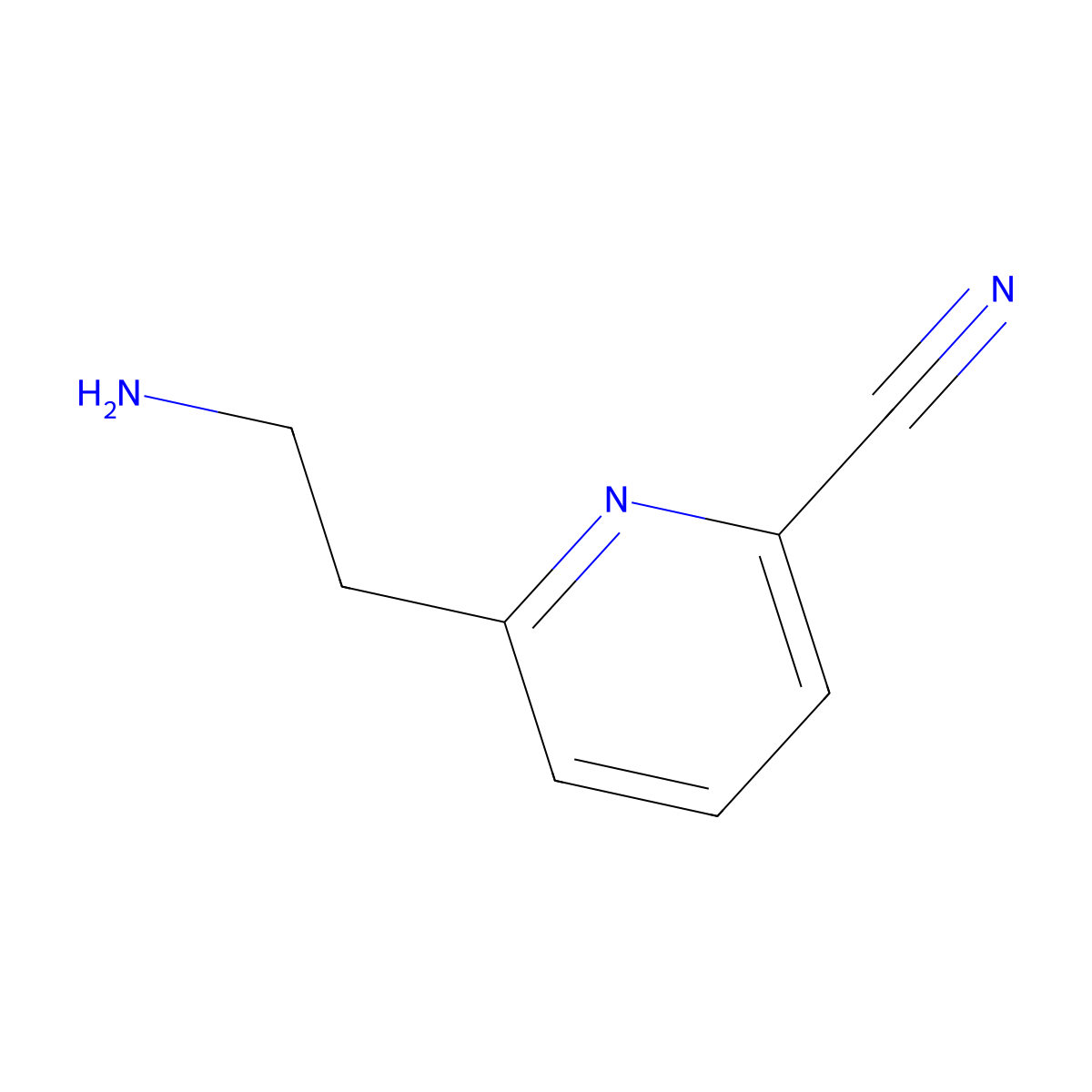 6-(2-Aminoethyl)picolinonitrile molecular structure, CAS 1060812-31-8
