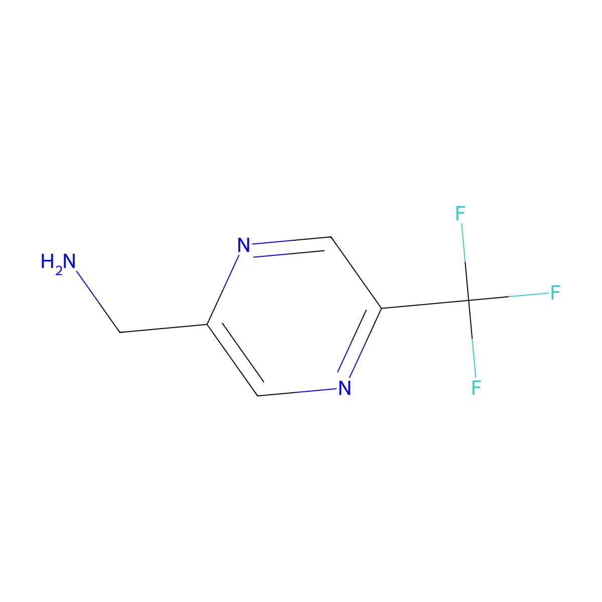 (5-(Trifluoromethyl)pyrazin-2-YL)methanamine molecular structure, CAS 1060812-71-6