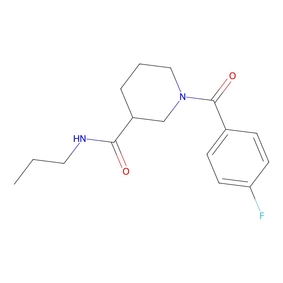 1-(4-fluorobenzoyl)-N-propyl-3-piperidinecarboxamide molecular structure, CAS 1060812-97-6