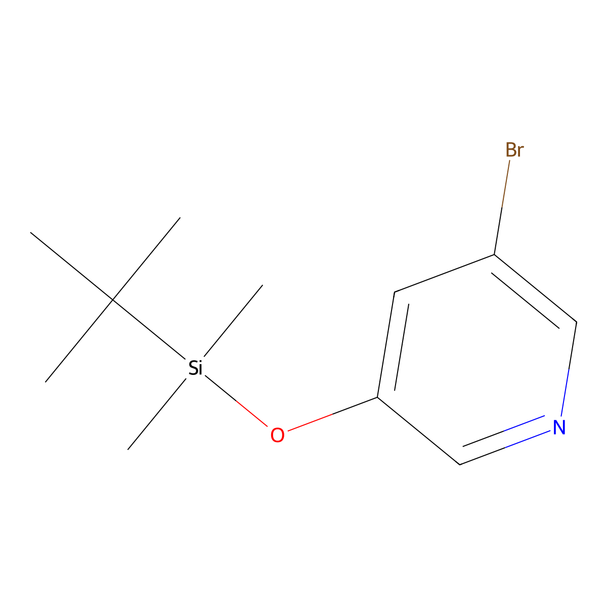 3-Bromo-5-(tert-butyldimethylsilyloxy)pyridine molecular structure, CAS 1060813-02-6