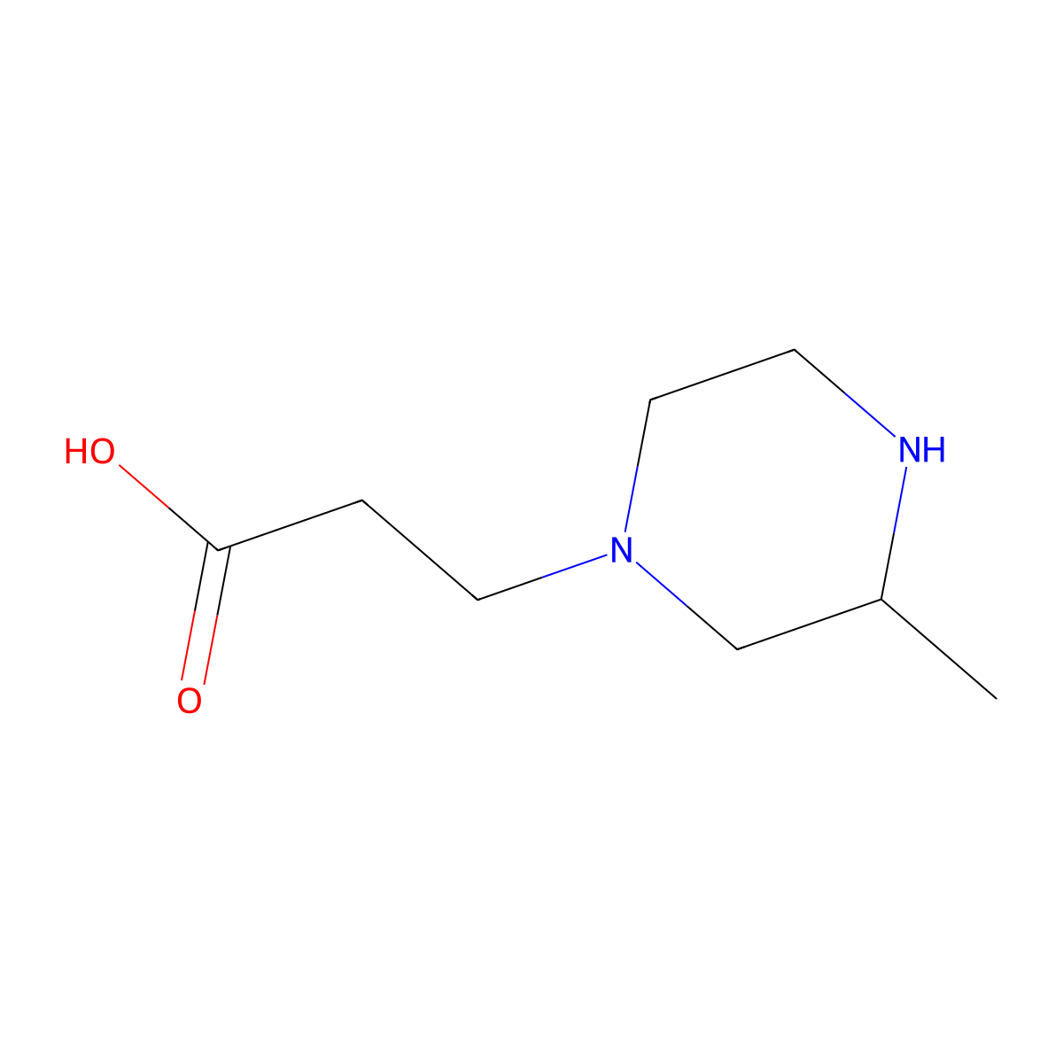 3-(3-Methylpiperazin-1-YL)propanoic acid molecular structure, CAS 1060813-87-7