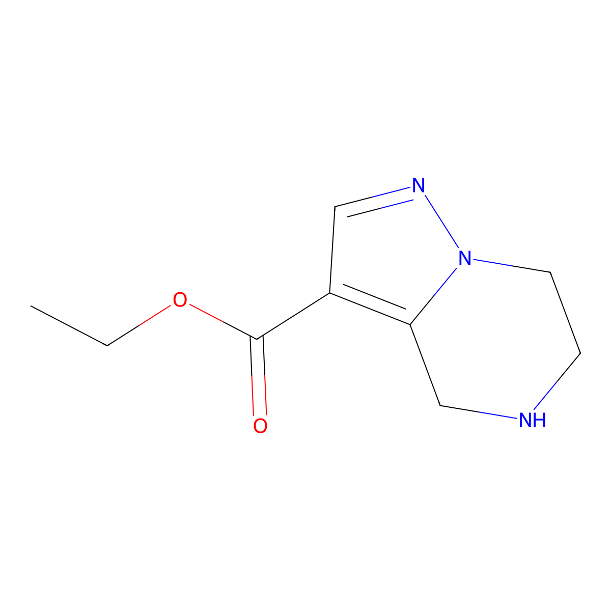 Ethyl 4,5,6,7-tetrahydropyrazolo[1,5-A]pyrazine-3-carboxylate molecular structure, CAS 1060814-45-0