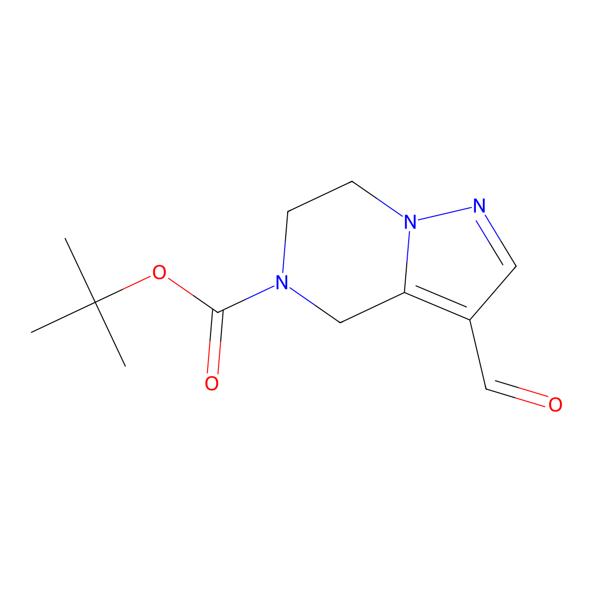 tert-butyl 3-formyl-4H,5H,6H,7H-pyrazolo[1,5-a]pyrazine-5-carboxylate molecular structure, CAS 1060814-48-3