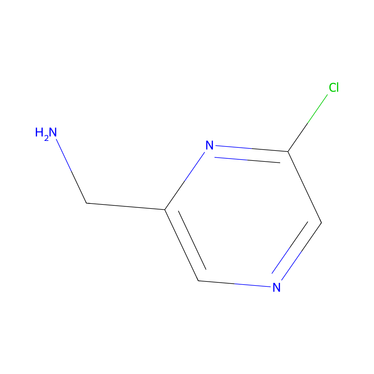 (6-Chloropyrazin-2-yl)methanamine molecular structure, CAS 1060814-52-9