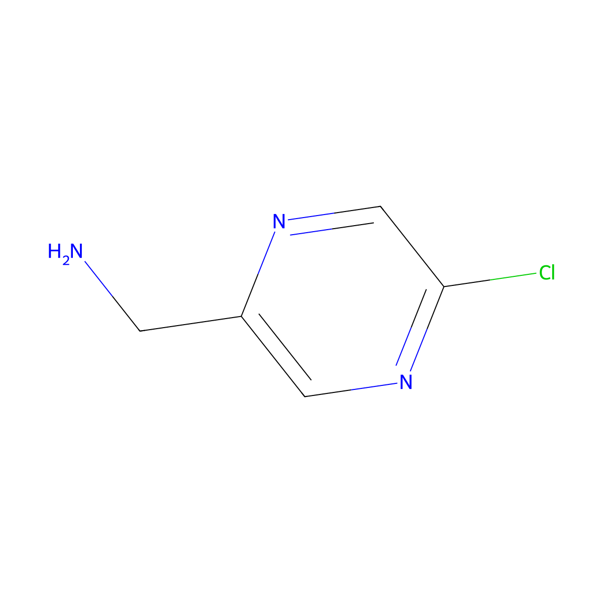 (5-Chloropyrazin-2-yl)methanamine molecular structure, CAS 1060814-53-0