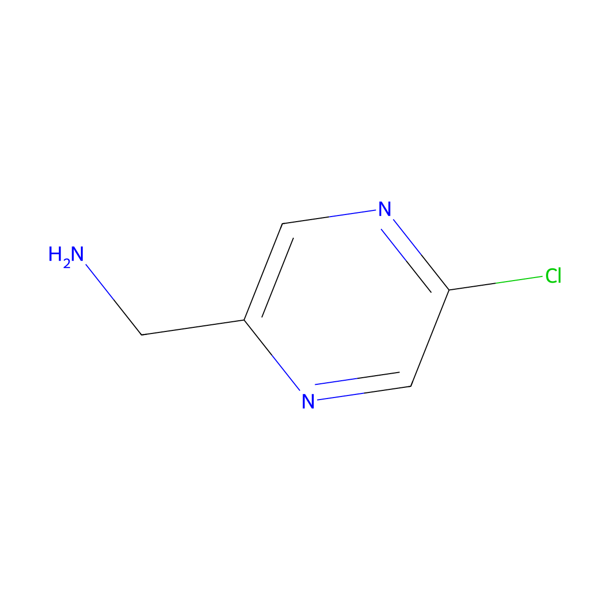 (5-Chloropyrazin-2-yl)methanamine molecular structure, CAS 1060814-53-0