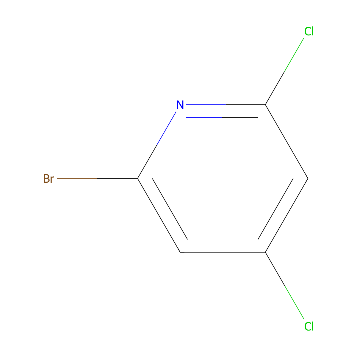 2-Bromo-4,6-dichloropyridine molecular structure, CAS 1060815-15-7