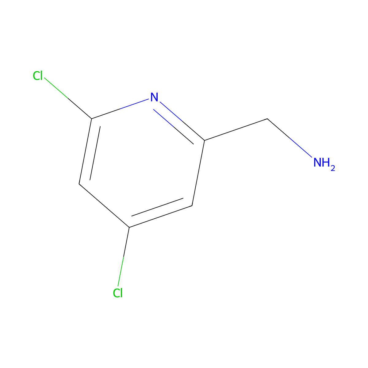 (4,6-Dichloropyridin-2-YL)methanamine molecular structure, CAS 1060815-16-8