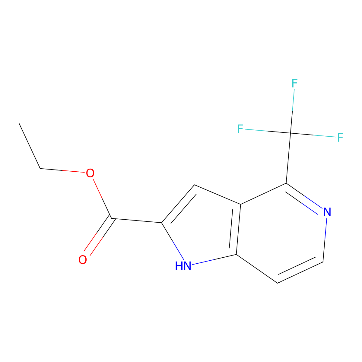 Ethyl 4-(trifluoromethyl)-1H-pyrrolo[3,2-C]pyridine-2-carboxylate molecular structure, CAS 1060815-19-1