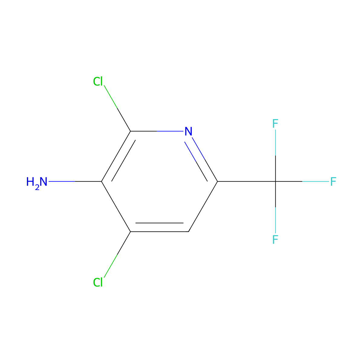 2,4-Dichloro-6-(trifluoromethyl)pyridin-3-amine molecular structure, CAS 1060815-21-5