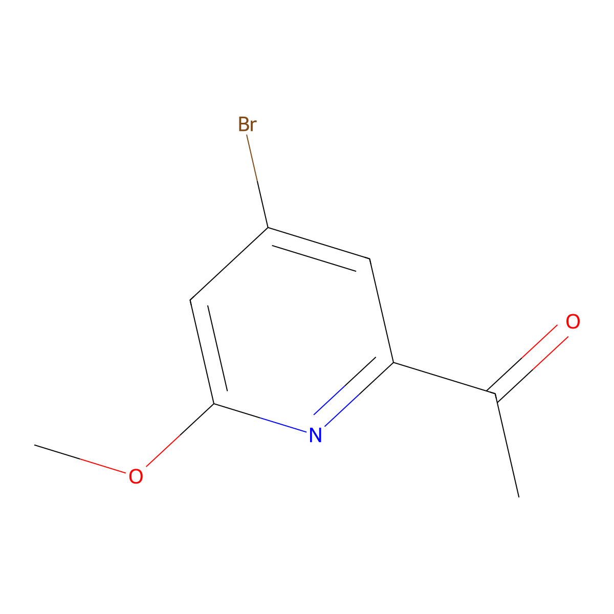 1-(4-Bromo-6-methoxypyridin-2-YL)ethanone molecular structure, CAS 1060815-49-7
