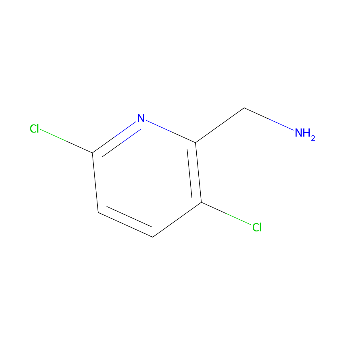 (3,6-Dichloropyridin-2-yl)methanamine molecular structure, CAS 1060815-54-4