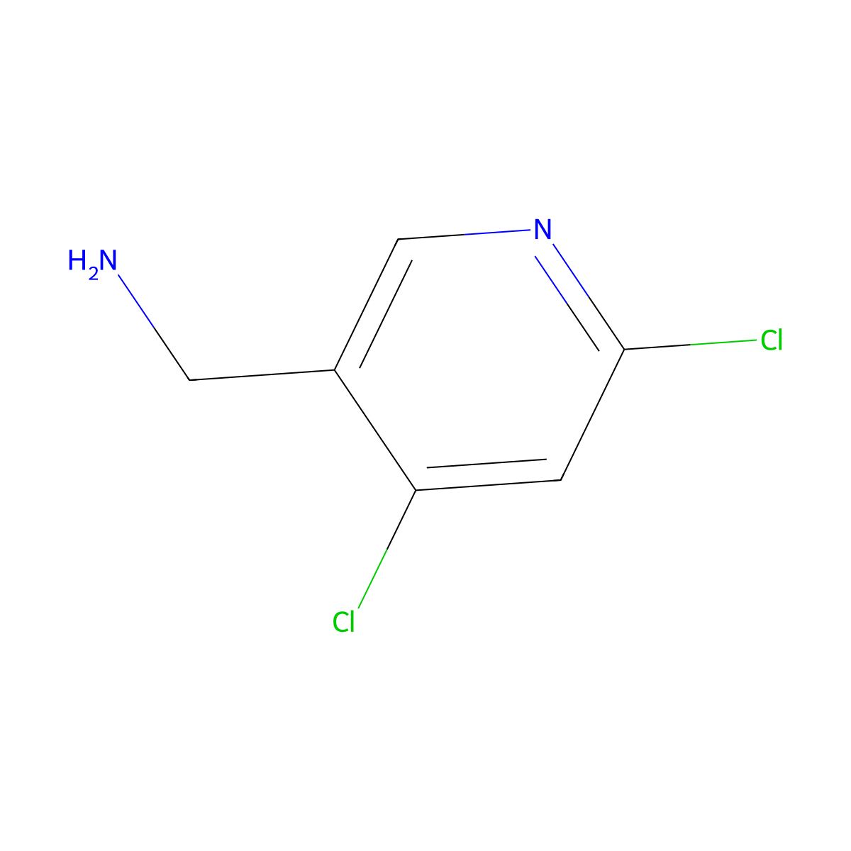 (4,6-Dichloropyridin-3-YL)methanamine molecular structure, CAS 1060815-57-7