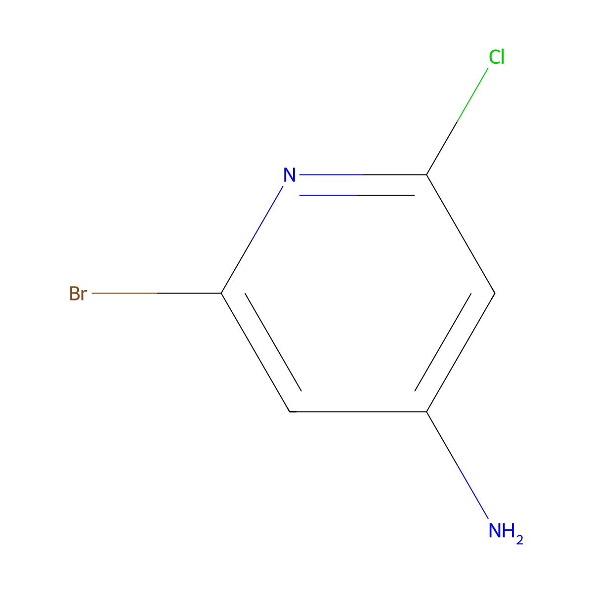 2-Bromo-6-chloropyridin-4-amine molecular structure, CAS 1060815-59-9