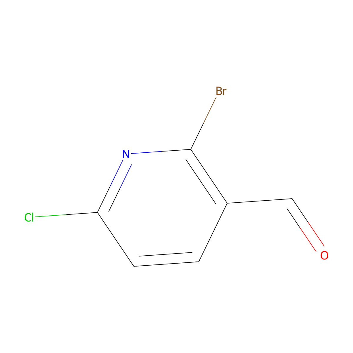 2-Bromo-6-chloropyridine-3-carbaldehyde molecular structure, CAS 1060815-60-2