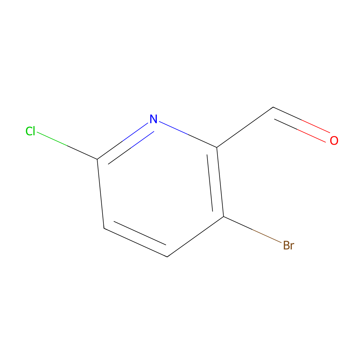 3-Bromo-6-chloropyridine-2-carbaldehyde molecular structure, CAS 1060815-64-6