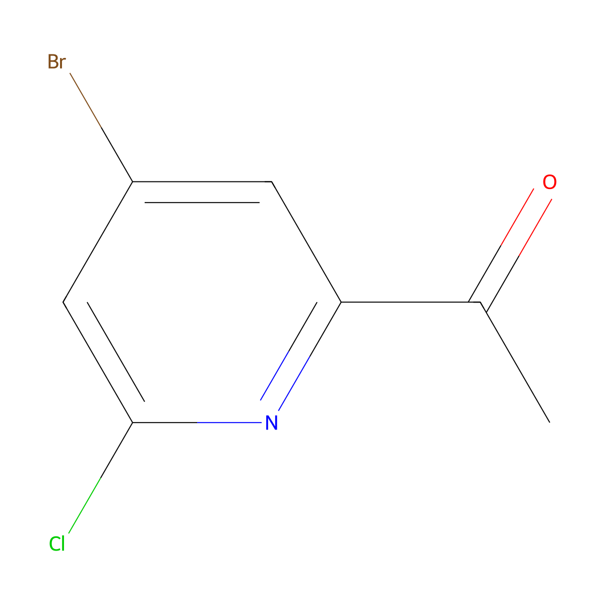 1-(4-Bromo-6-chloro-2-pyridinyl)ethanone molecular structure, CAS 1060815-65-7