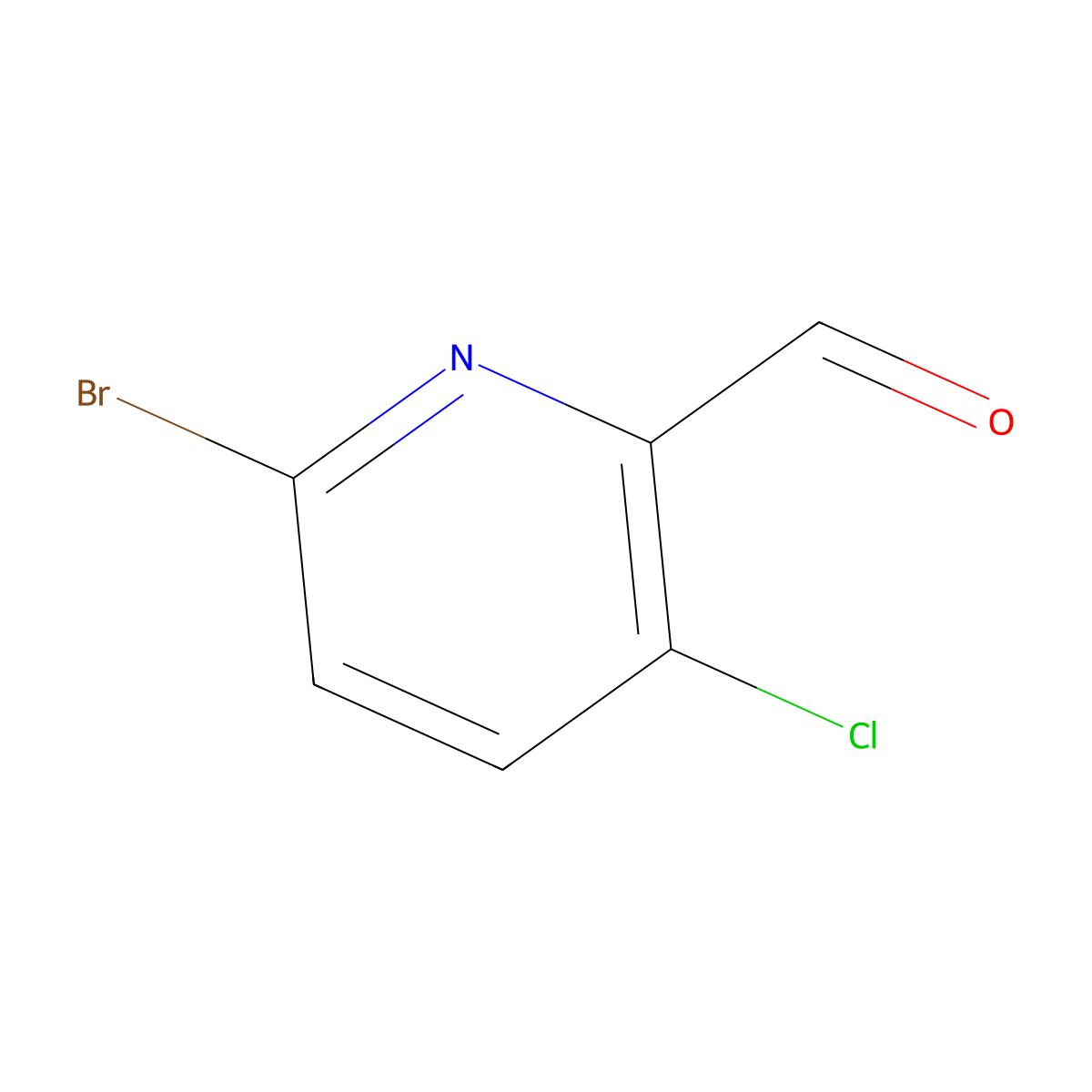 6-Bromo-3-chloropicolinaldehyde molecular structure, CAS 1060815-74-8