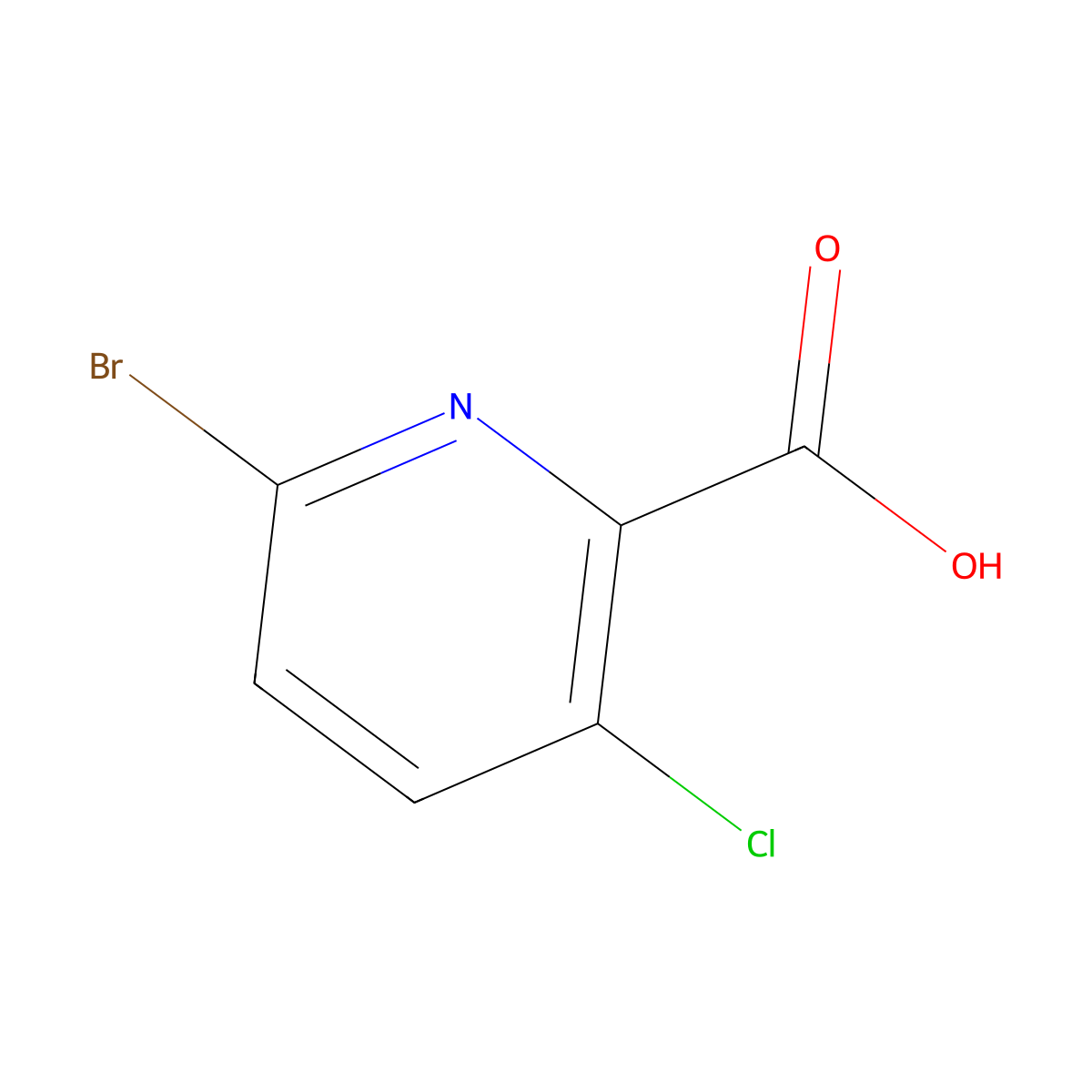 6-Bromo-3-chloropicolinic acid molecular structure, CAS 1060815-76-0