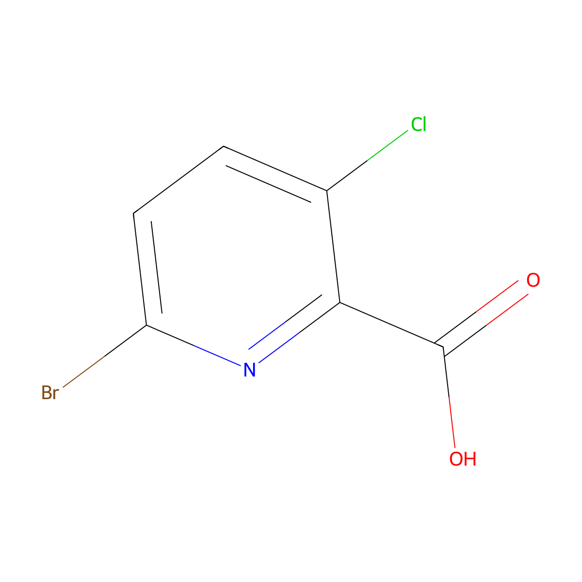 6-Bromo-3-chloropicolinic acid molecular structure, CAS 1060815-76-0
