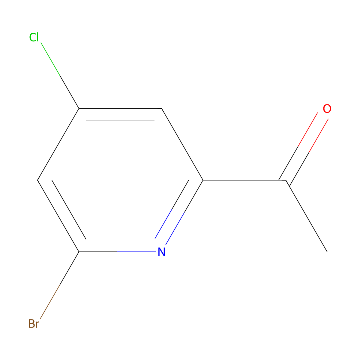 1-(6-Bromo-4-chloropyridin-2-YL)ethanone molecular structure, CAS 1060815-77-1
