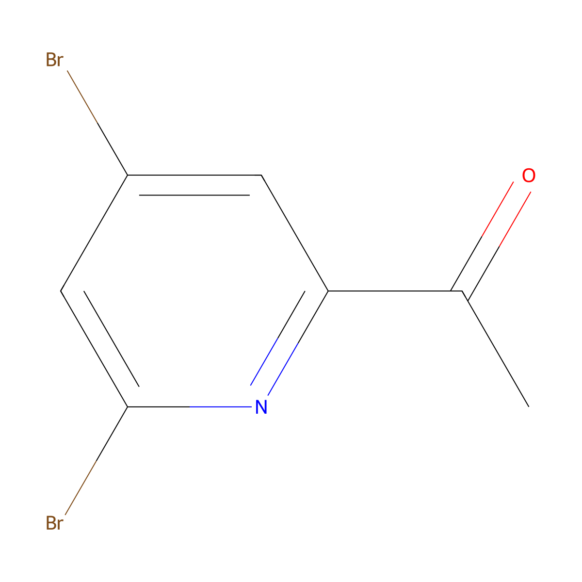 1-(4,6-Dibromopyridin-2-YL)ethanone molecular structure, CAS 1060815-82-8
