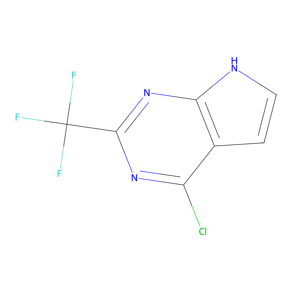 4-Chloro-2-(trifluoromethyl)-7H-pyrrolo[2,3-d]pyrimidine molecular structure, CAS 1060815-85-1