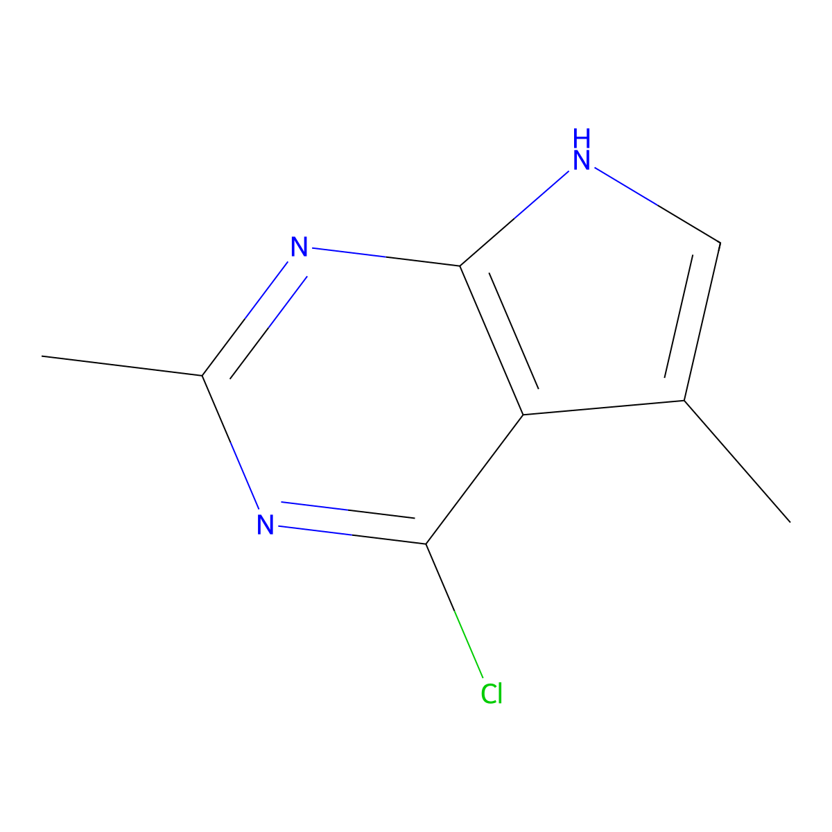 4-Chloro-2,5-dimethyl-7H-pyrrolo[2,3-D]pyrimidine molecular structure, CAS 1060815-87-3