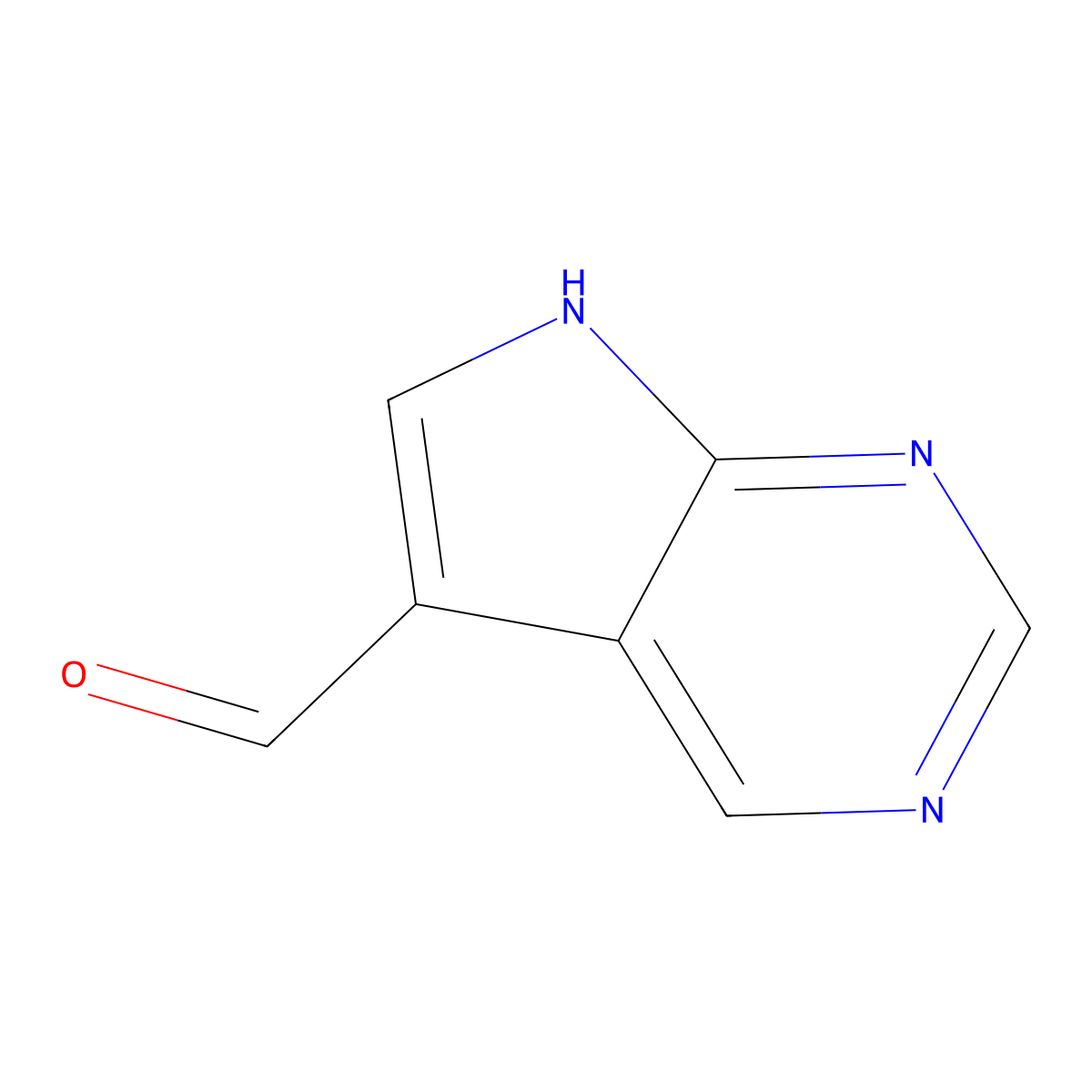 7H-Pyrrolo[2,3-d]pyrimidine-5-carbaldehyde molecular structure, CAS 1060815-89-5