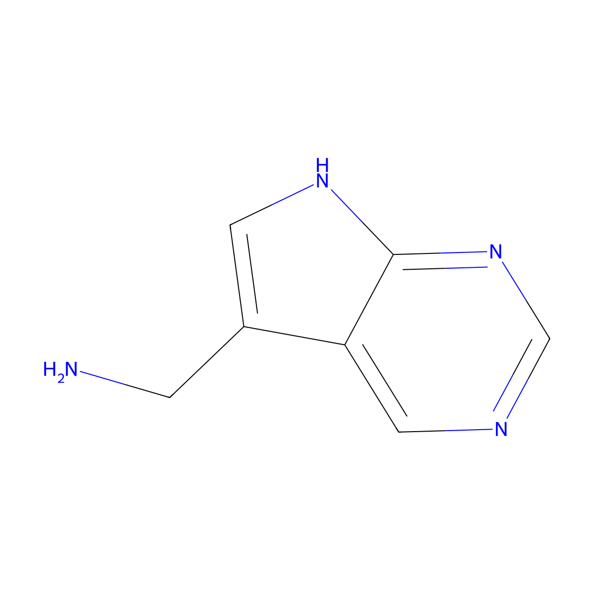 7h-Pyrrolo[2,3-d]pyrimidine-5-methanamine molecular structure, CAS 1060815-95-3