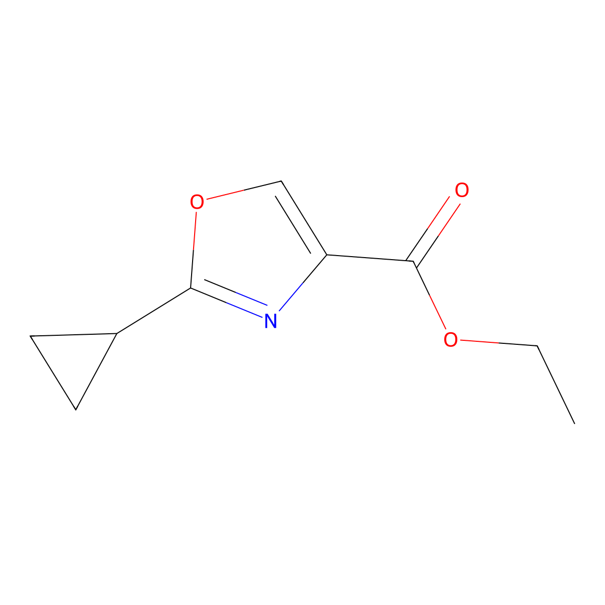Ethyl 2-cyclopropyloxazole-4-carboxylate molecular structure, CAS 1060816-03-6