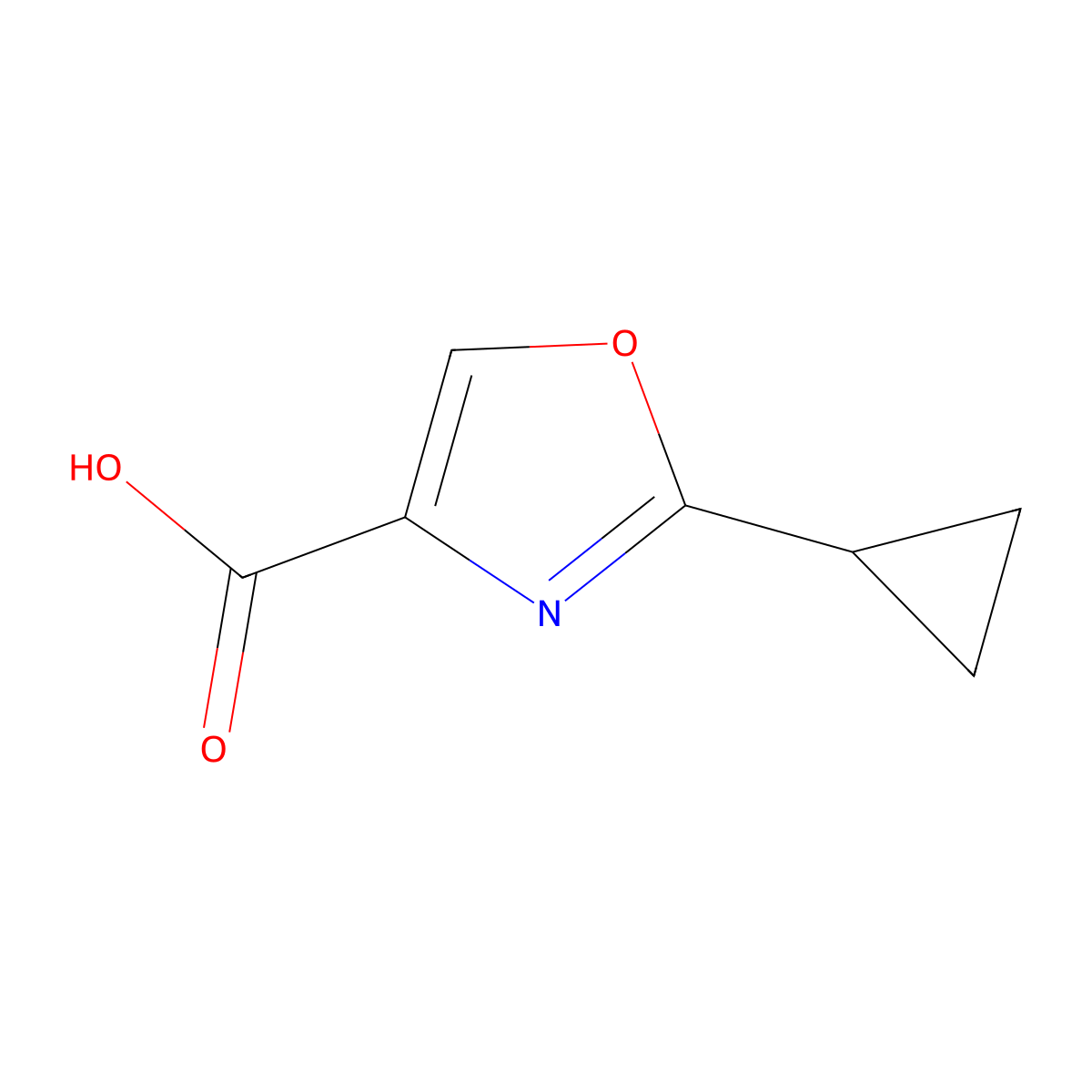 2-Cyclopropyl-1,3-oxazole-4-carboxylic acid molecular structure, CAS 1060816-04-7