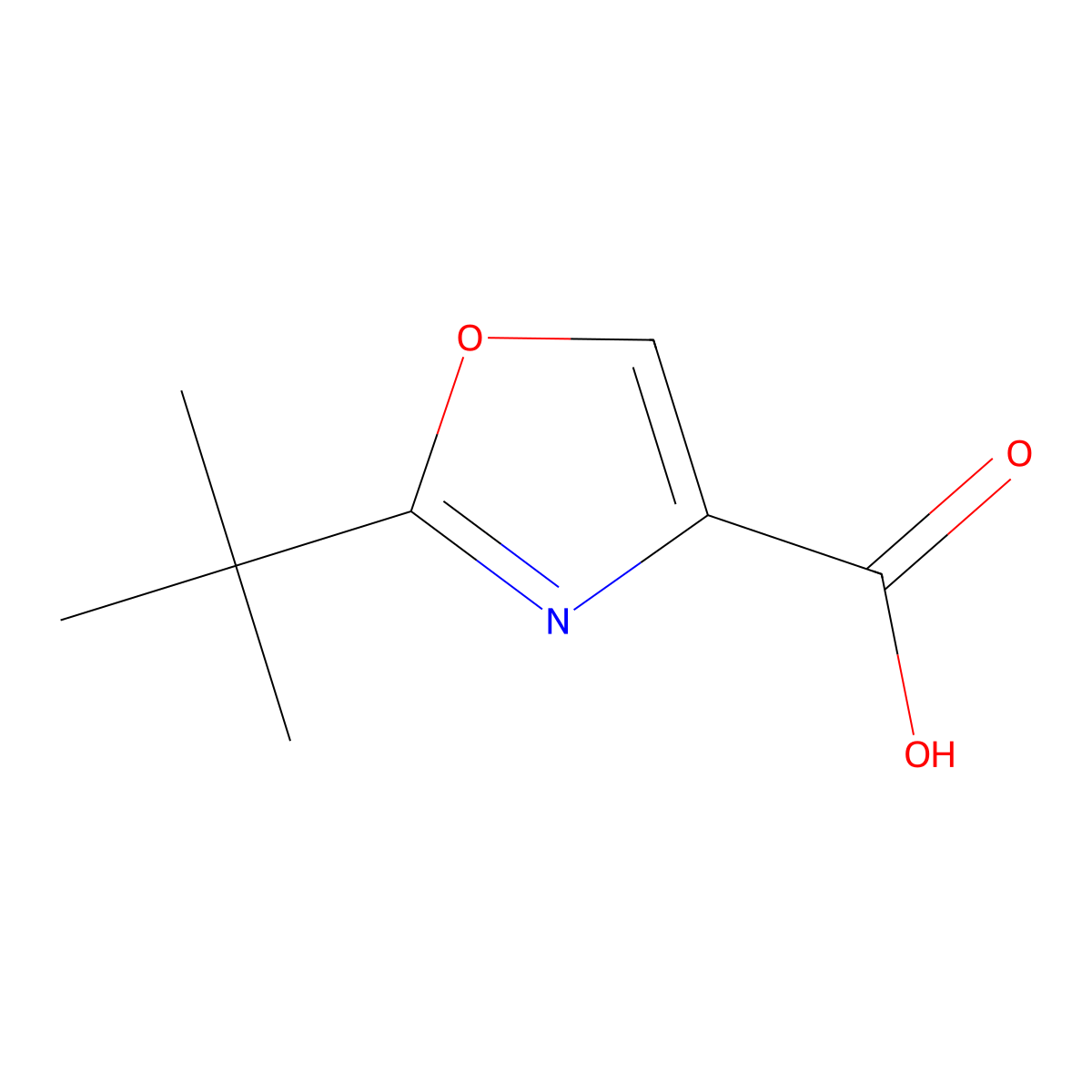 2-tert-Butyl-1,3-oxazole-4-carboxylic acid molecular structure, CAS 1060816-08-1