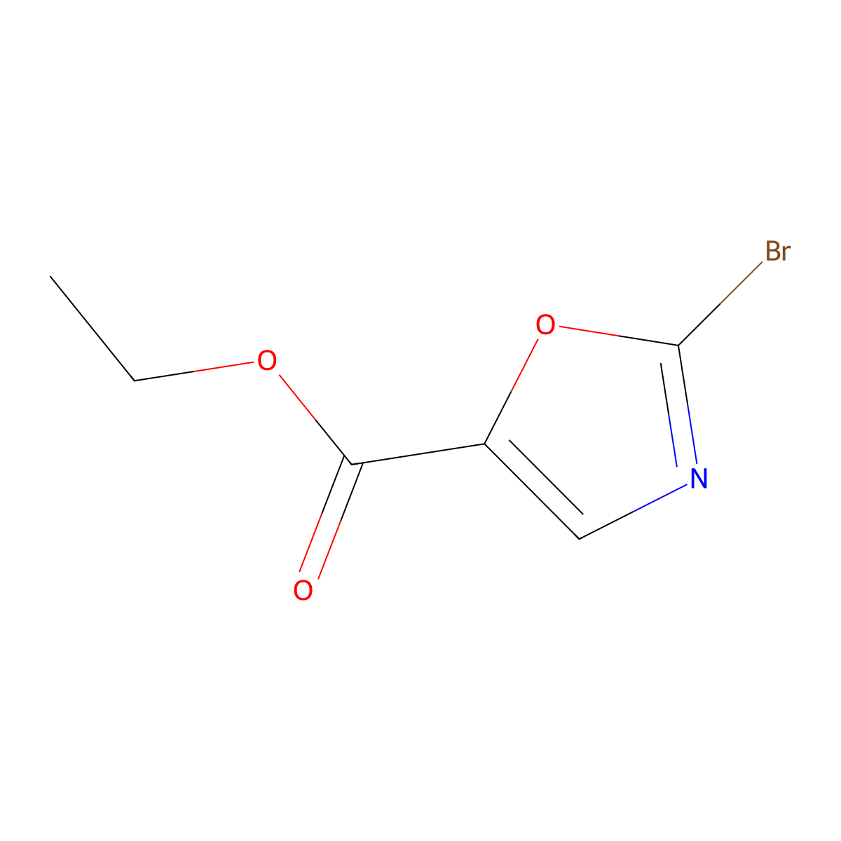 Ethyl 2-bromo-1,3-oxazole-5-carboxylate molecular structure, CAS 1060816-22-9