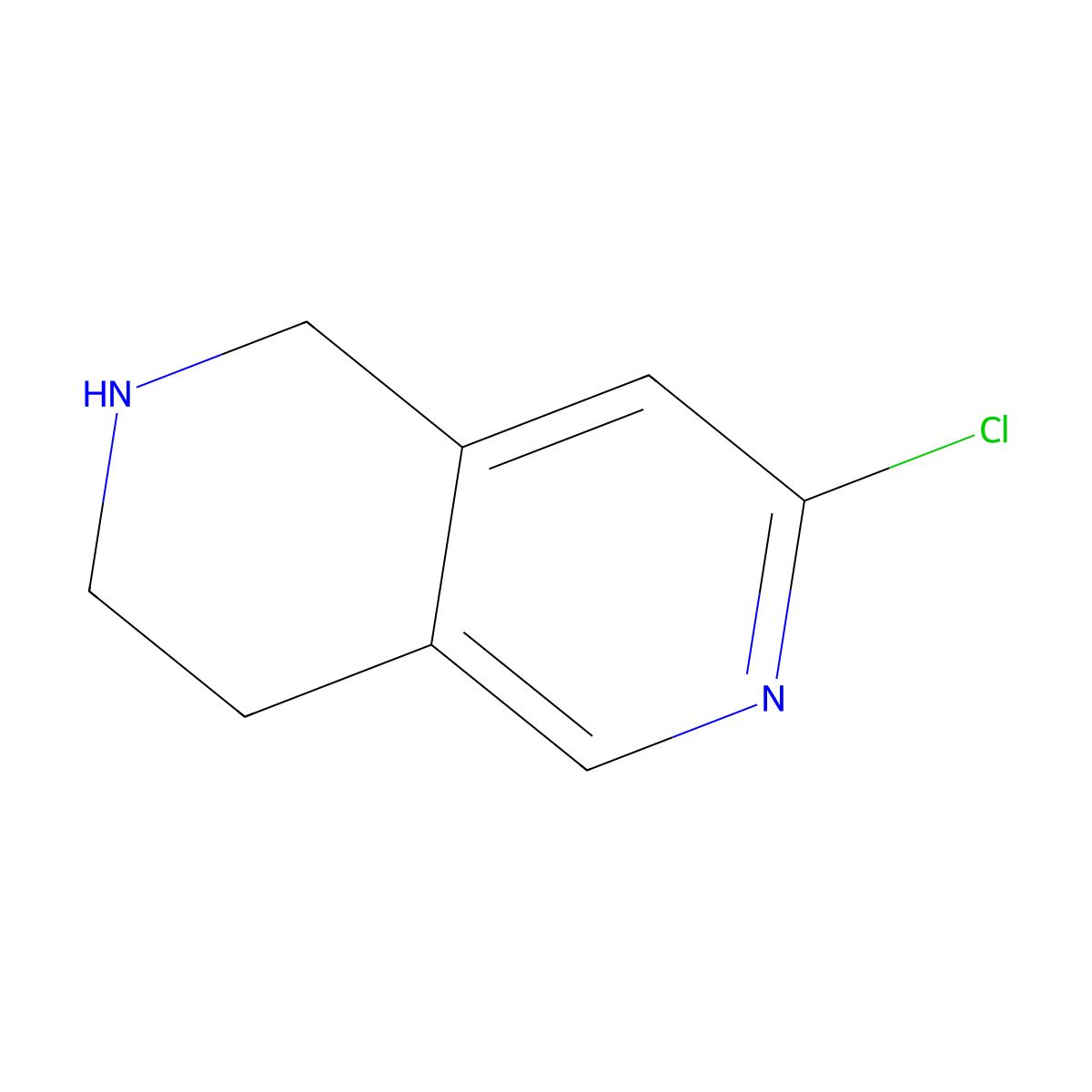 7-Chloro-1,2,3,4-tetrahydro-2,6-naphthyridine molecular structure, CAS 1060816-44-5