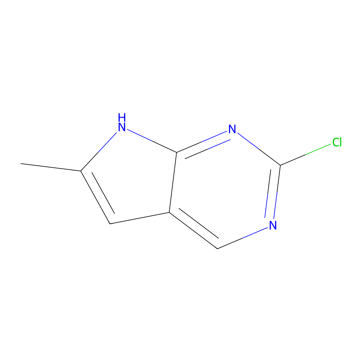 2-Chloro-6-methyl-7H-pyrrolo[2,3-D]pyrimidine molecular structure, CAS 1060816-56-9