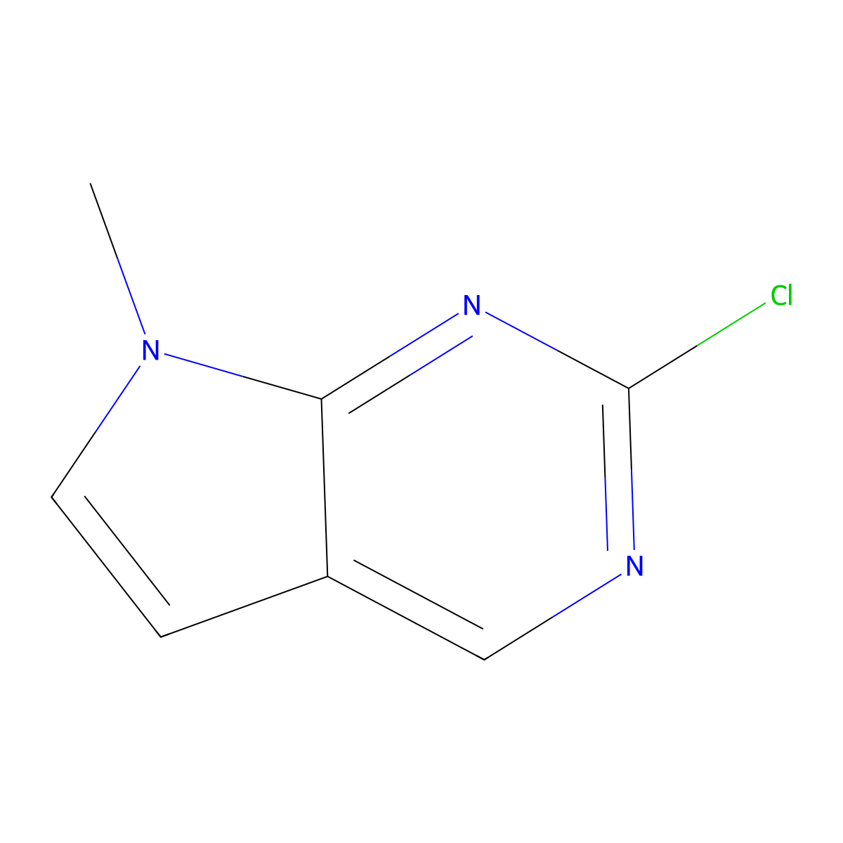 2-Chloro-7-methyl-7H-pyrrolo(2,3-d)pyrimidine molecular structure, CAS 1060816-67-2