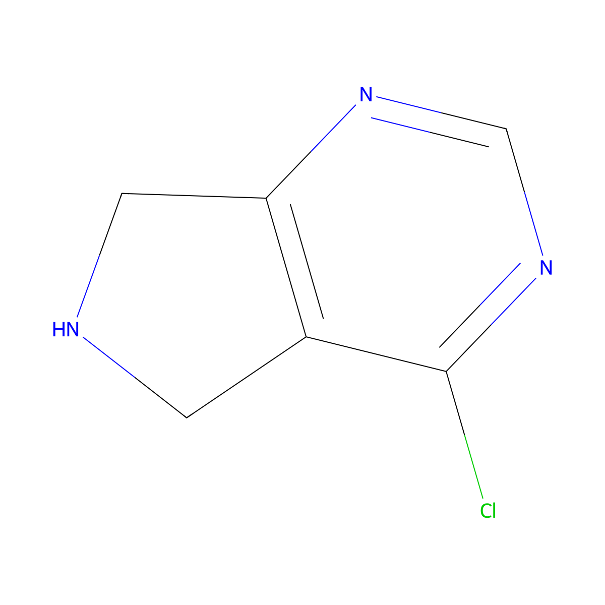 4-Chloro-6,7-dihydro-5H-pyrrolo[3,4-D]pyrimidine molecular structure, CAS 1060816-79-6