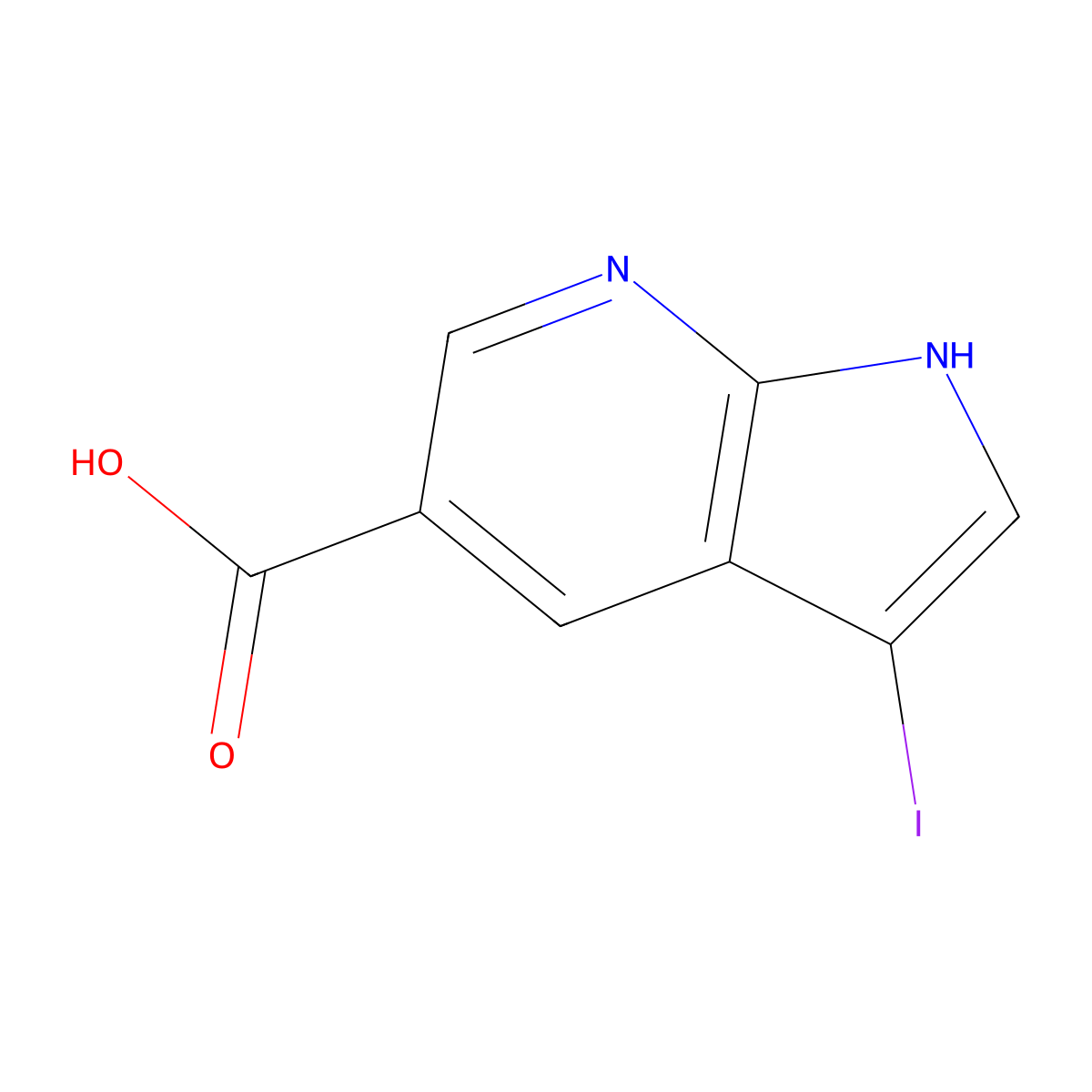 3-Iodo-7-azaindole-5-carboxylic acid molecular structure, CAS 1060816-80-9