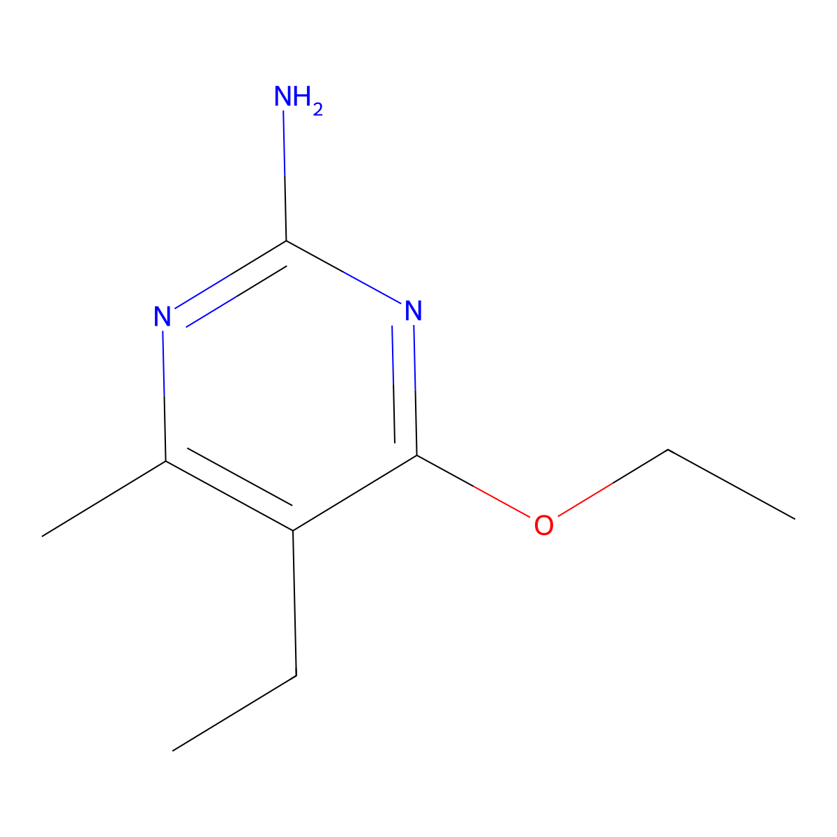 4-Ethoxy-5-ethyl-6-methyl-2-pyrimidinamine molecular structure, CAS 1060817-07-3