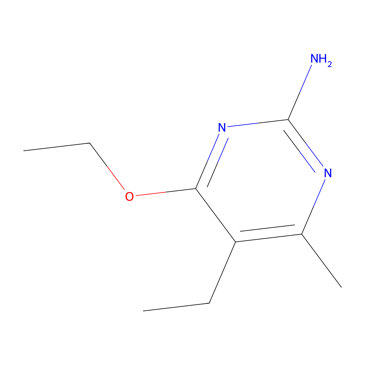 4-Ethoxy-5-ethyl-6-methyl-2-pyrimidinamine molecular structure, CAS 1060817-07-3