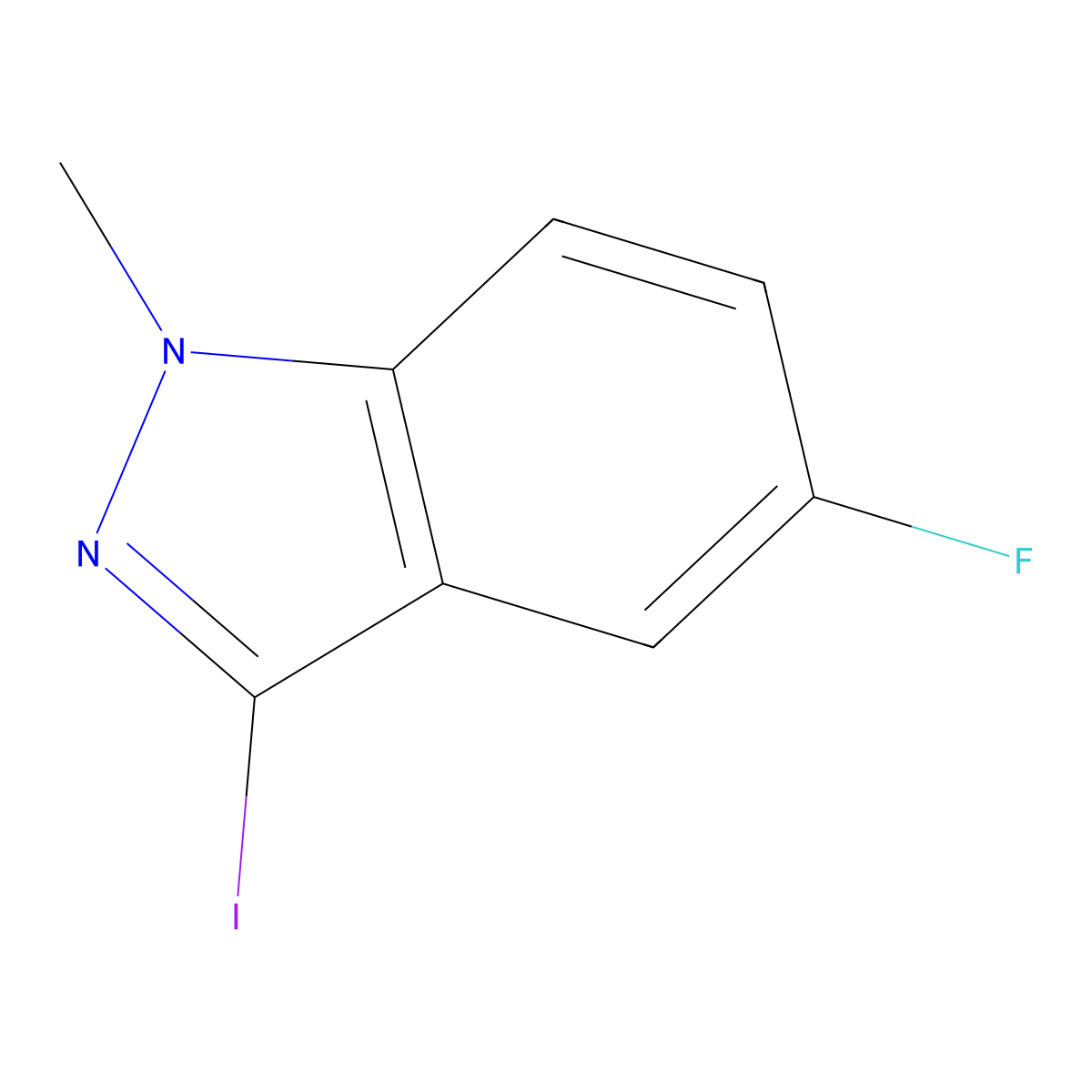 5-Fluoro-3-iodo-1-methyl-1H-indazole molecular structure, CAS 1060817-10-8