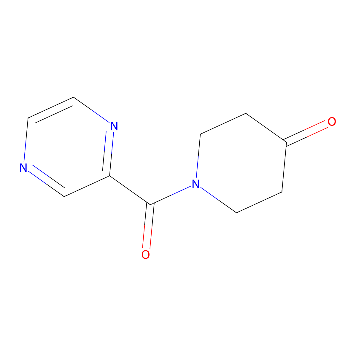 1-(2-Pyrazinylcarbonyl)-4-piperidinone molecular structure, CAS 1060817-24-4