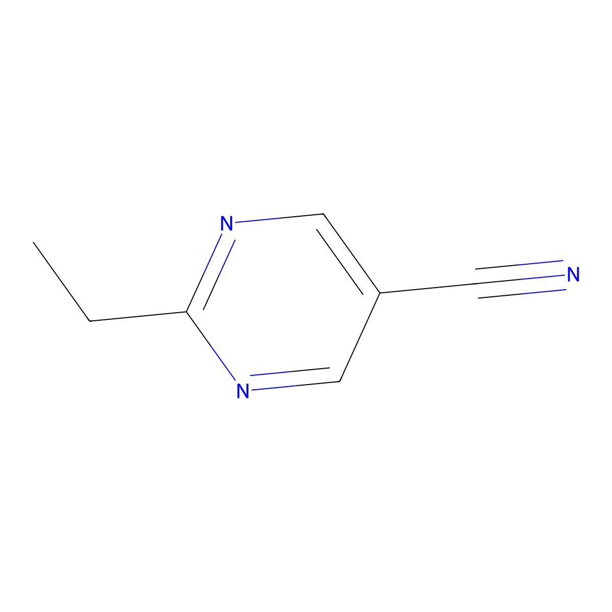 2-Ethyl-5-pyrimidinecarbonitrile molecular structure, CAS 1060817-38-0